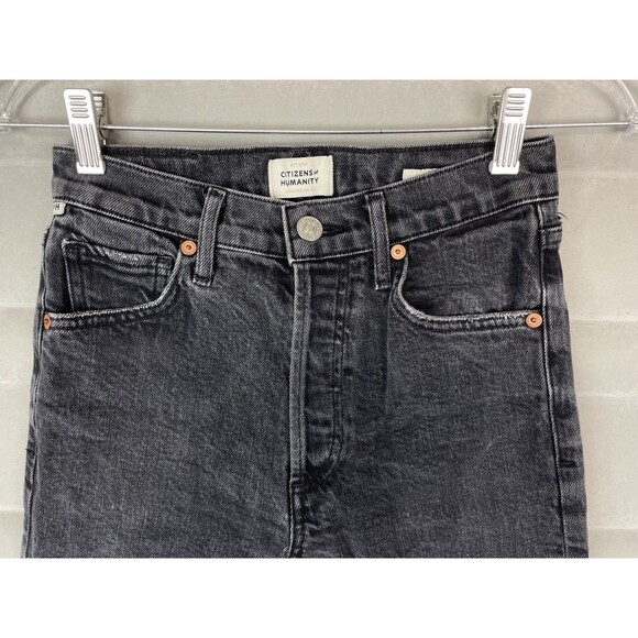 Citizens of Humanity Charlotte Women 24 Jeans Vintage Black Button Fly High Rise - Picture 4 of 13